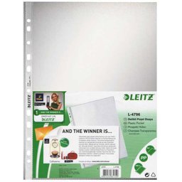Leitz L-4796 Delikli Şeffaf Poşet Dosya A4 100'lü Paket Leitz L-4796 Delikli Şeffaf Poşet Dosya A4 100'lü Paket