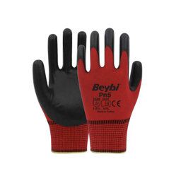 Beybi Nitril İş Eldiveni No:10 XL PN5 Kırmızı-Siyah Beybi Nitril İş Eldiveni No:10 XL PN5 Kırmızı-Siyah