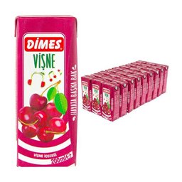 Dimes Meyve Suyu Vişne 200 ml 27li Dimes Meyve Suyu Vişne 200 ml 27li