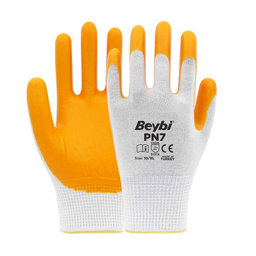 Beybi Nitril İş Eldiveni No:10 XL PN7 Sarı-Beyaz Beybi Nitril İş Eldiveni No:10 XL PN7 Sarı-Beyaz