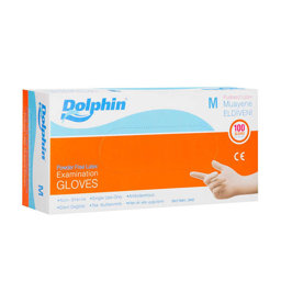 Dolphin Lateks Pudrasız Muayene Eldiveni Medium 100lü Dolphin Lateks Pudrasız Muayene Eldiveni Medium 100lü