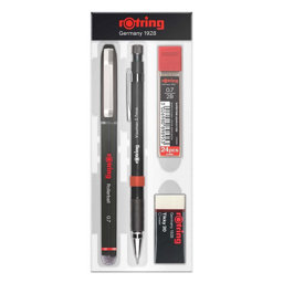 Rotring Ofis Kalem Seti Roller Siyah + Versatil + Min + Silgi 0.7 mm 4 Parça Rotring Ofis Kalem Seti Roller Siyah + Versatil + Min + Silgi 0.7 mm 4 Parça