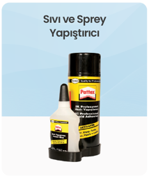 Sıvı ve Sprey Yapıştırıcı kategorisindeki ürünleri göster Sıvı ve Sprey Yapıştırıcı kategorisi için resim