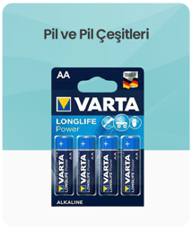 Pil ve Pil Çeşitleri kategorisindeki ürünleri göster Pil ve Pil Çeşitleri kategorisi için resim