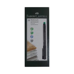 Faber Castell 1525 M Silinebilir Permanent Asetat Kalemi 1.0 mm - Siyah (10 Adet) resmi