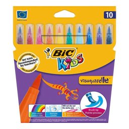 Bic Kids Visaquarelle Fırça Uçlu Keçeli Boya Kalemi 10 Renk resmi