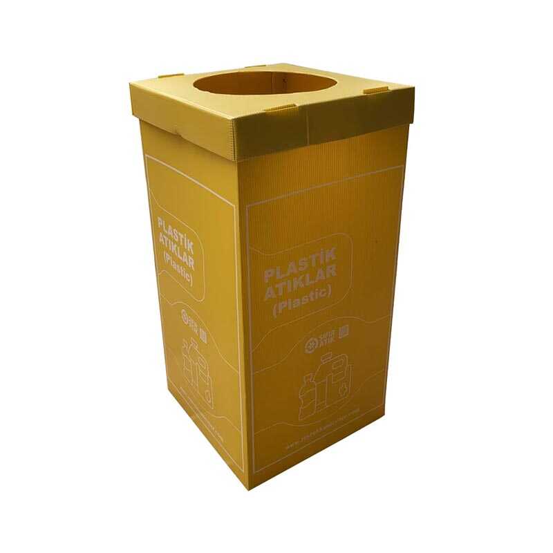 Plastik Sıfır Atık Geri Dönüşüm Kutusu Sarı 