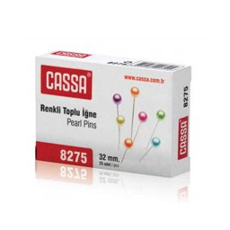 Cassa 8275 Plastik Başlı Toplu İğne 32 mm 25 Adet - Karışık Renkli