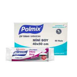 Polmix P101 Çöp Torbası Mini Boy 40 x 50 cm 40 Adet - Şeffaf (50 Adet) resmi