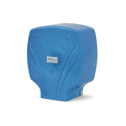 Maxiflow Mini Cimri Tuvalet Kağıdı Dispanseri Plastik Şeffaf Mavi Çap:21x24 cm 30966 resmi