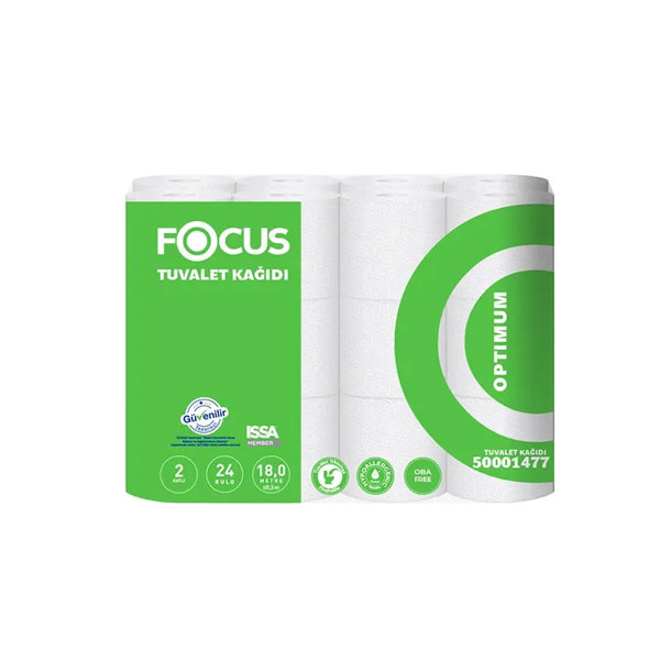 Focus Optimum Tuvalet Kağıdı Çift Katlı 150 Yaprak 18 m - 24 Adet 50001477 resmi