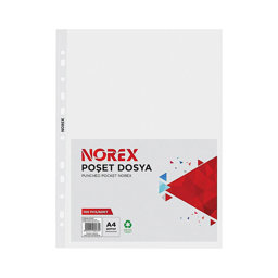 Norex Delikli Şeffaf Poşet Dosya A4 100'lü Paket UL100X resmi