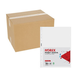Norex Delikli Şeffaf Poşet Dosya A4 100'lü Paket UL100X (30 Adet) resmi