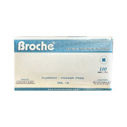 Broche Pudrasız Latex Muayene Eldiven Beyazi M Beden 100 Adet resmi