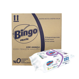 Bingo Pratik Yüzey Temizleyici Mendil Lavanta Arap Sabunu Katkılı 96 Adet (12 Adet) resmi