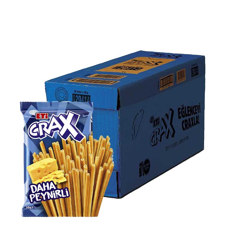 Eti Crax Çubuk Kraker Peynirli 50 gr 2041400 (20 Adet) resmi