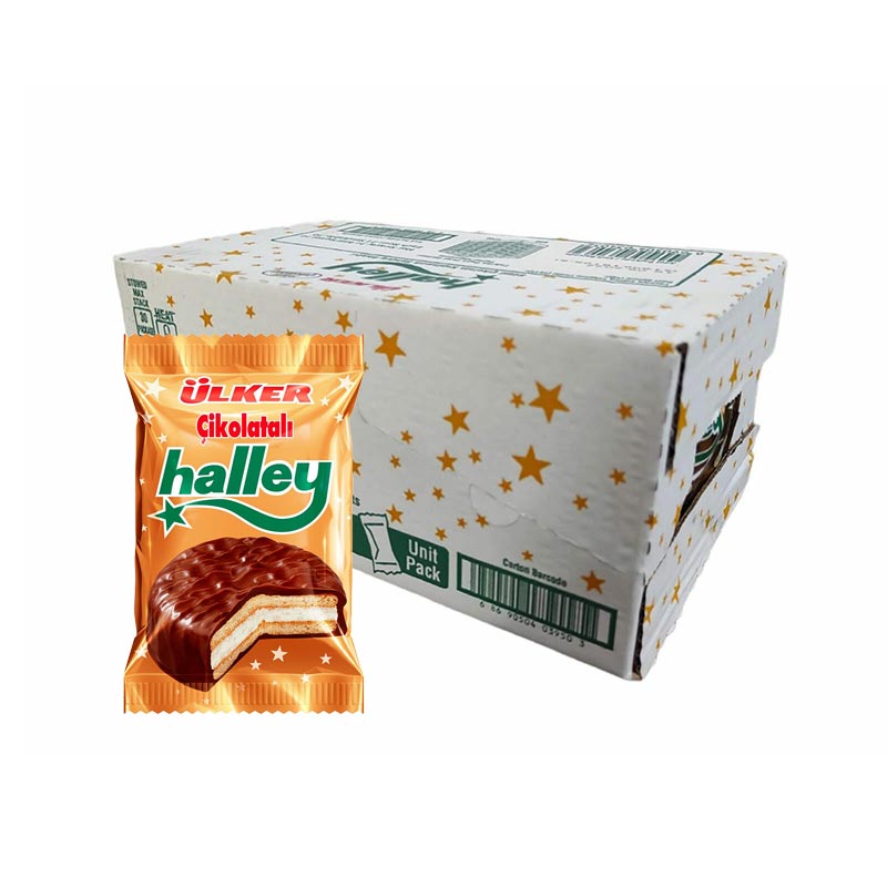 Ülker Halley Çikolata Kaplamalı Bisküvi 30 gr (24 Adet) resmi