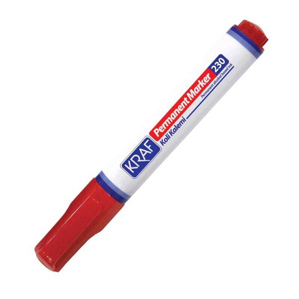 Kraf 230 Permanent Koli Kalemi Kesik Uç - Kırmızı
