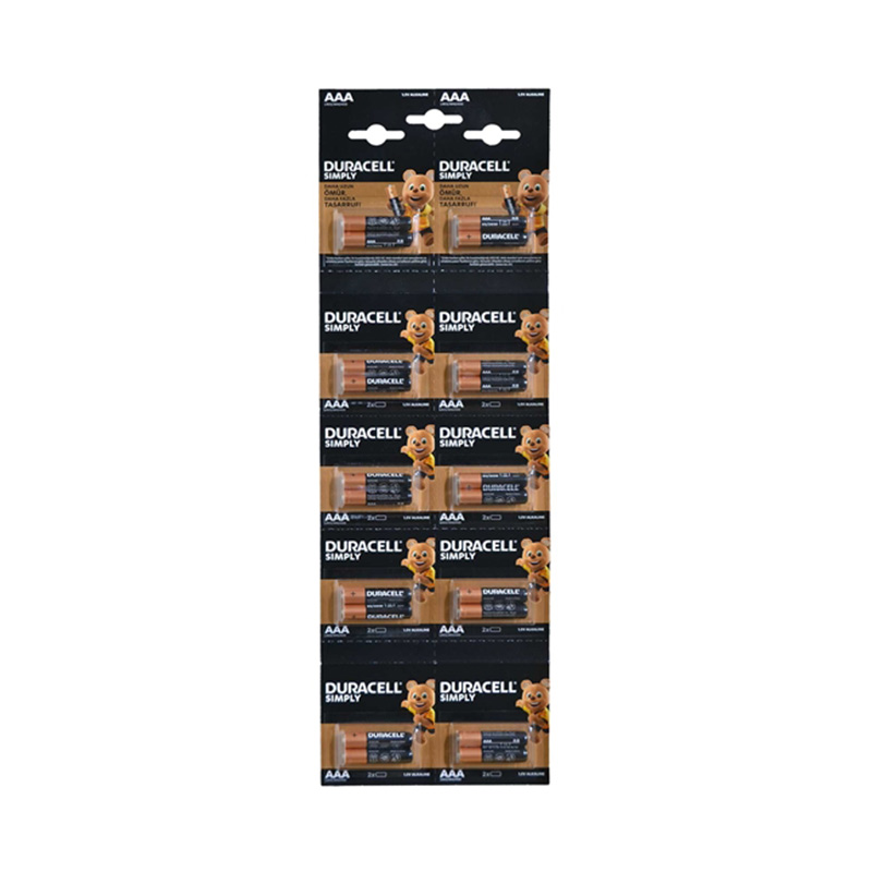 Duracell Alkalin AAA İnce Kalem Pil  2x10 Kartela 20'li Paket resmi