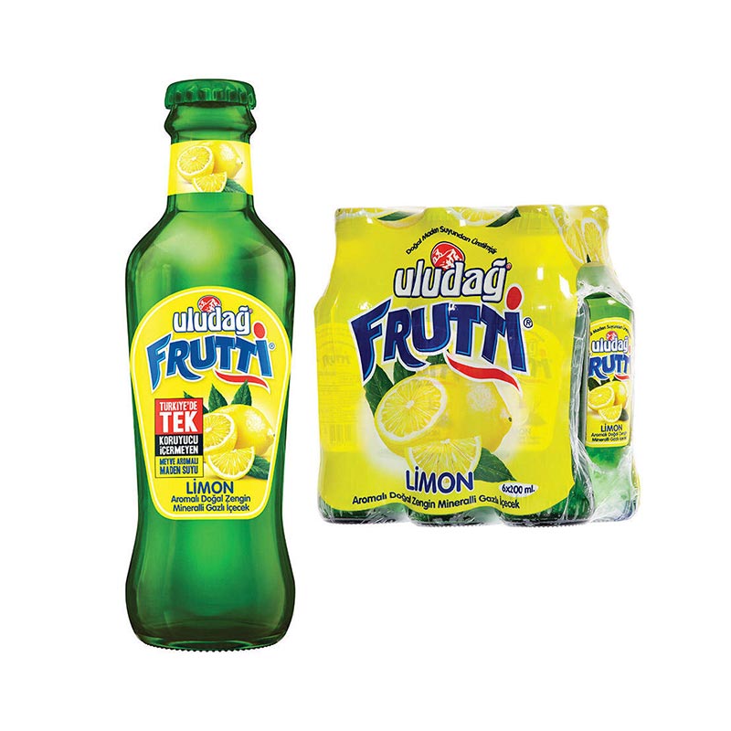 Uludağ Frutti Limonlu Soda 200 Ml (6 Adet) resmi