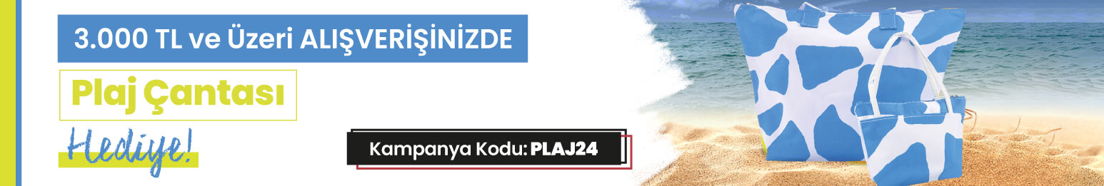 3.000 TL ve Üzeri Alışverişinize Plaj Çantası Hediye!