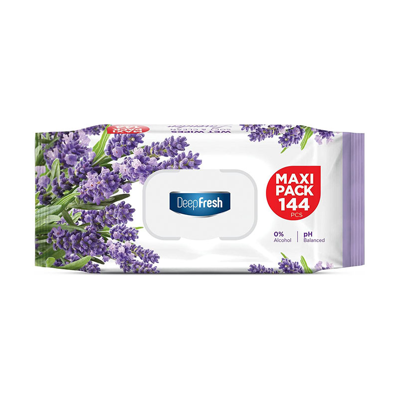 Deep Fresh Lavanta Kokulu Islak Mendil Maxi Paket Kapaklı 144 Adet resmi