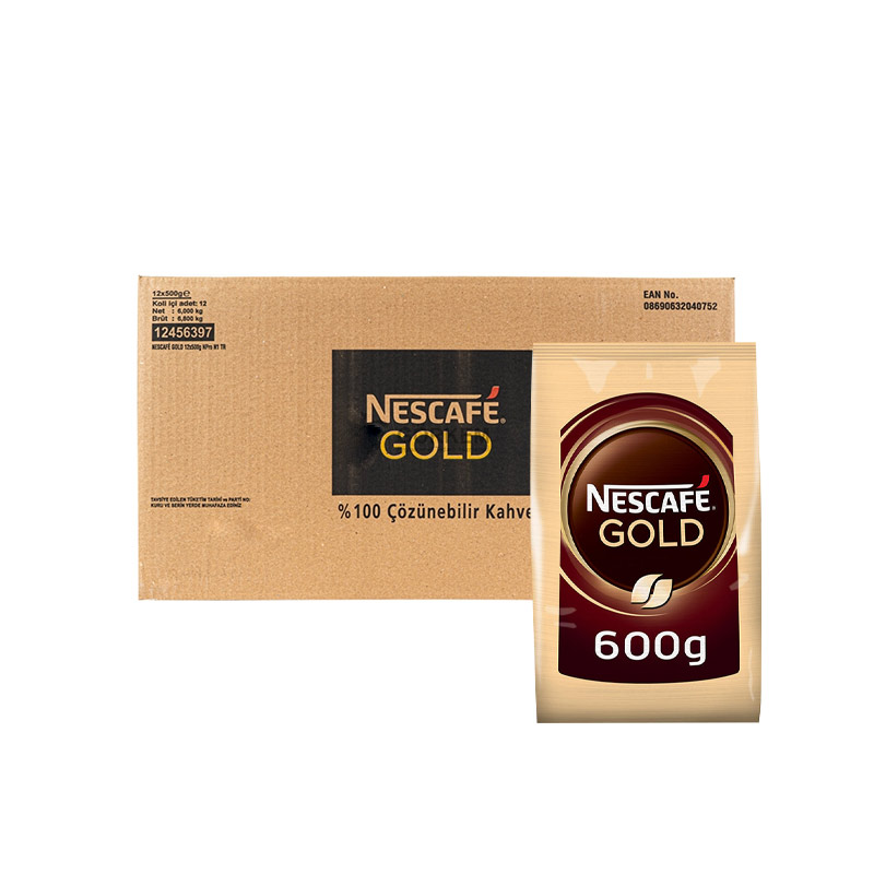 Nescafe Gold Çözünebilir Kahve 600 gr Ekonomik Paket (10 Adet) resmi