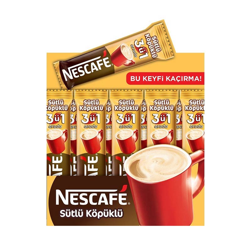 Nescafe 2'si 1 Arada Sütlü Köpüklü Kahve 10 gr (48 Adet) resmi