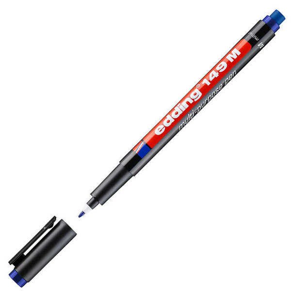 Edding 149M Silinebilir Asetat Kalemi Silgili 1.0 mm - Mavi