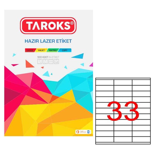 Taroks Lazer Etiket Tr-1133 70X25,4