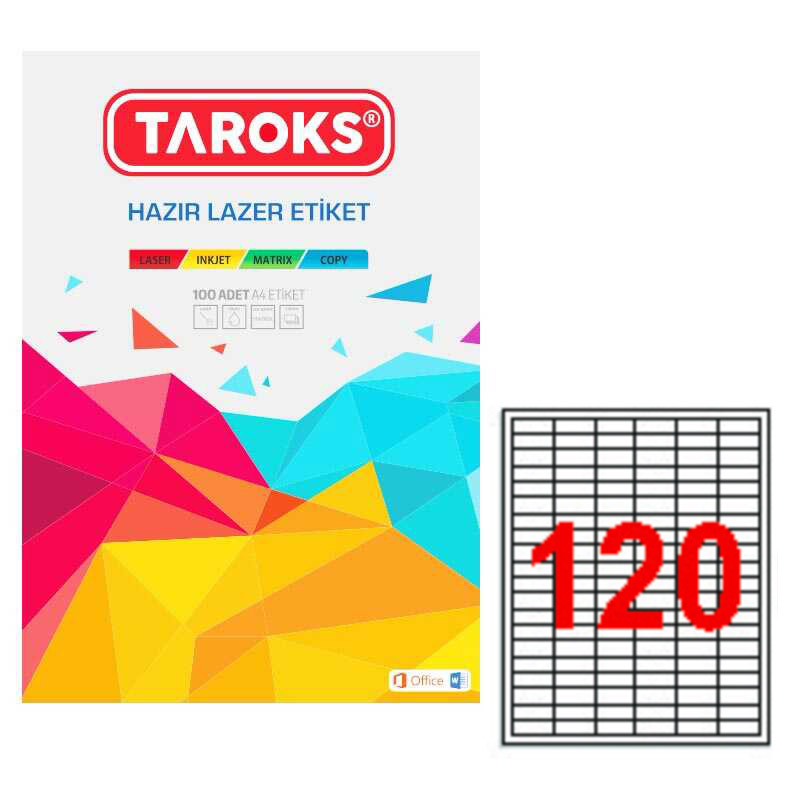 Taroks Lazer Etiket TR-1120 31x14,25 mm resmi