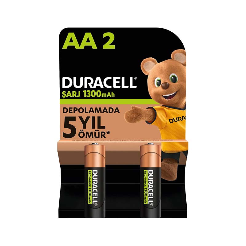 Duracell Şarj Edilebilir AA Kalem Pil 1300 mAh 2'li Paket resmi