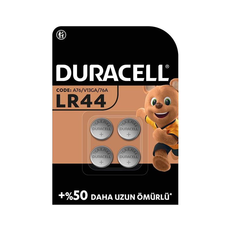 Duracell LR44 Alkalin Düğme Pil 1.5 Volt 4'lü Paket resmi