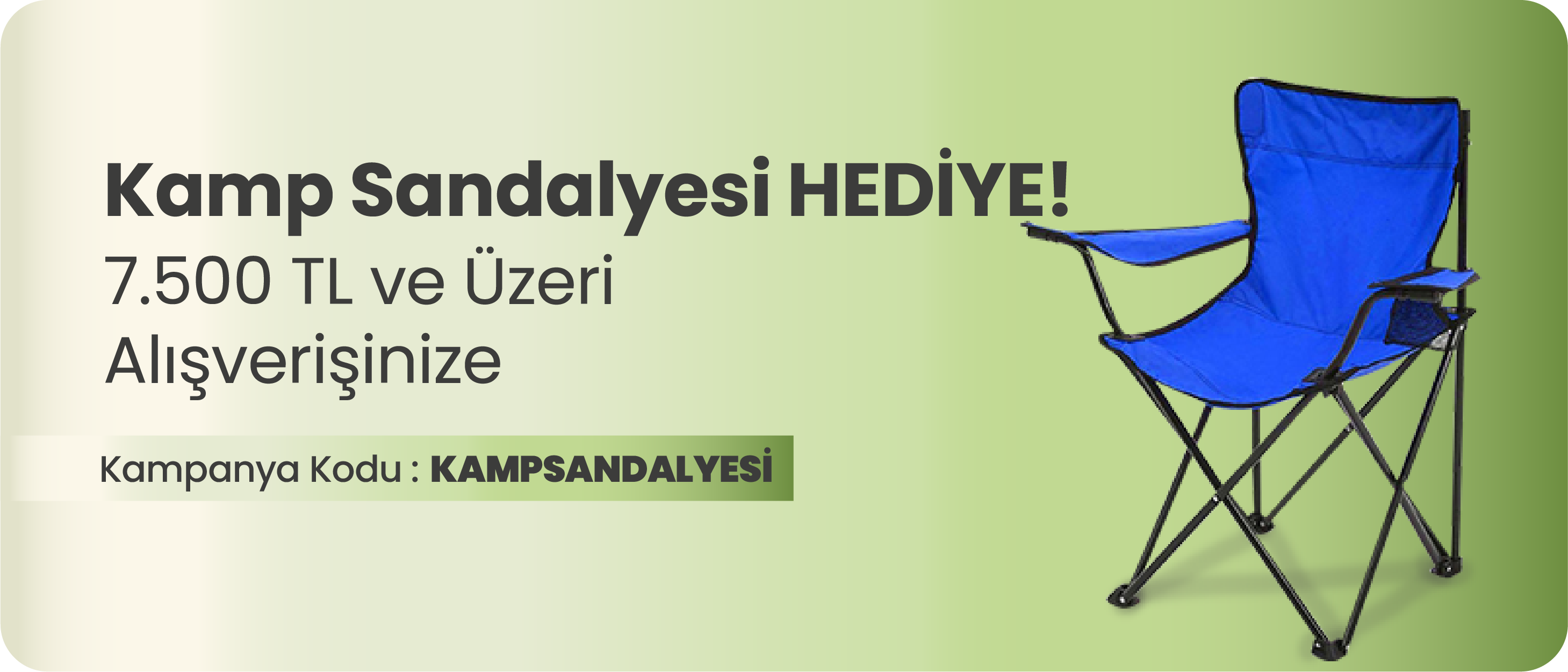 7.500 TL ve üzeri Alışverişinize Kamp Sandalyesi Standart Metal Ayak Katlanır Mavi Hediye!