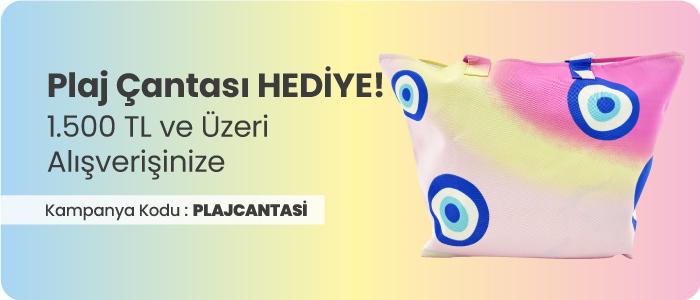 1.500 TL ve Üzeri Alışverişinize Plaj Çantası Hediye!