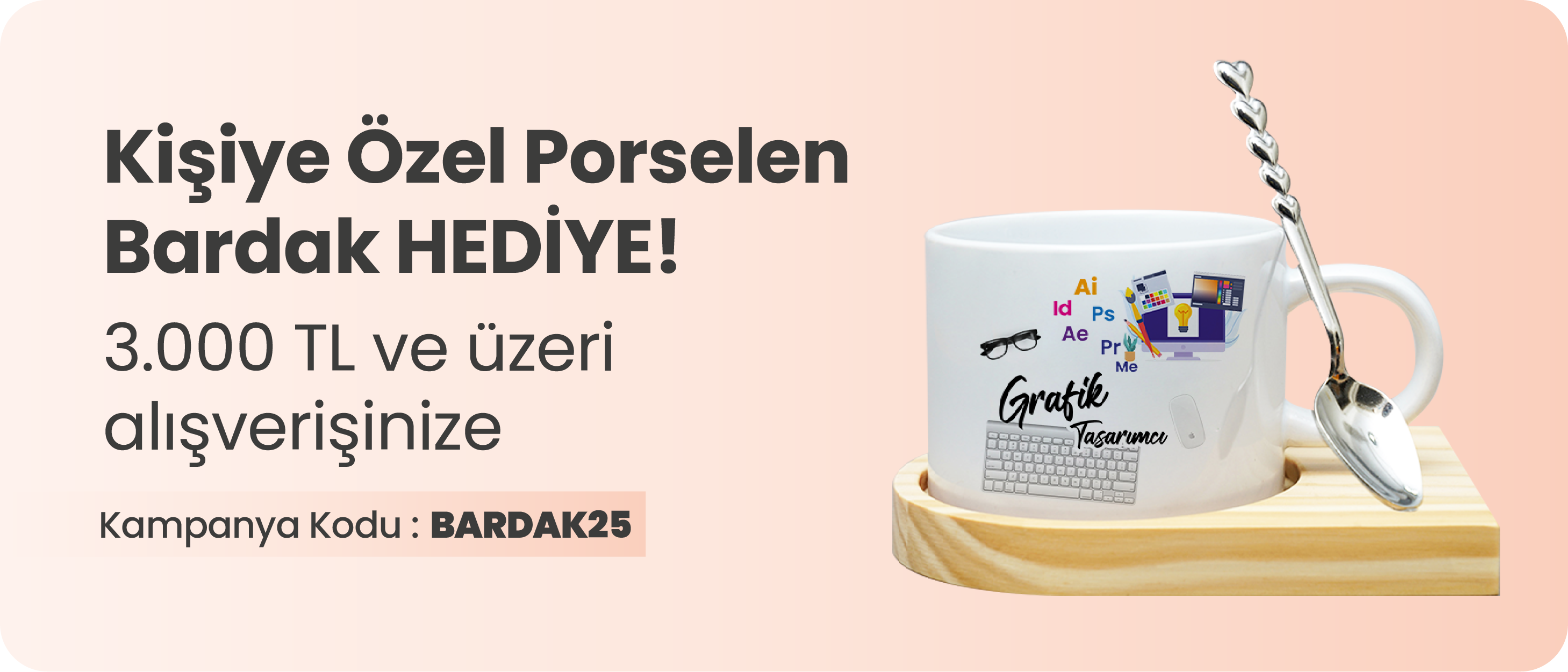 Kişiye Özel Porselen Bardak Hediye!