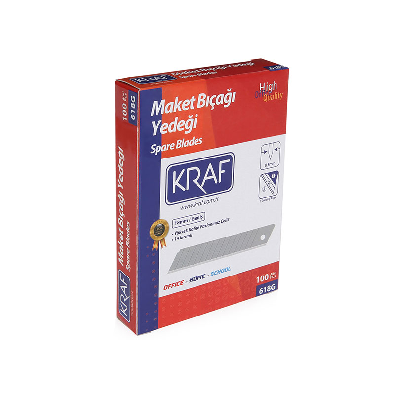 Kraf 618G Maket Bıçağı Yedeği Geniş 10'lu (10 Adet) resmi