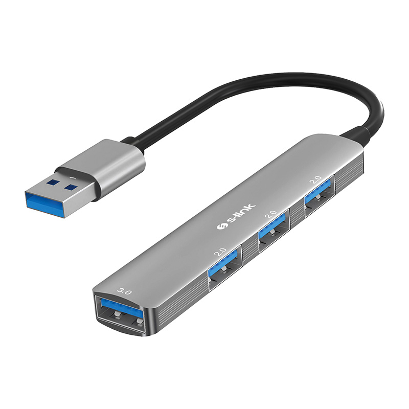 S-link SW-U333 3*USB 2.0 1*USB 3.0 USB Metal USB Hub resmi
