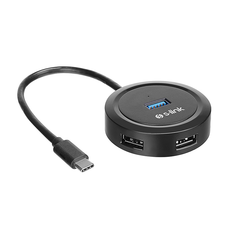 S-link SW-U340 4 Port Usb 3.0 Gri Type-C Hub resmi