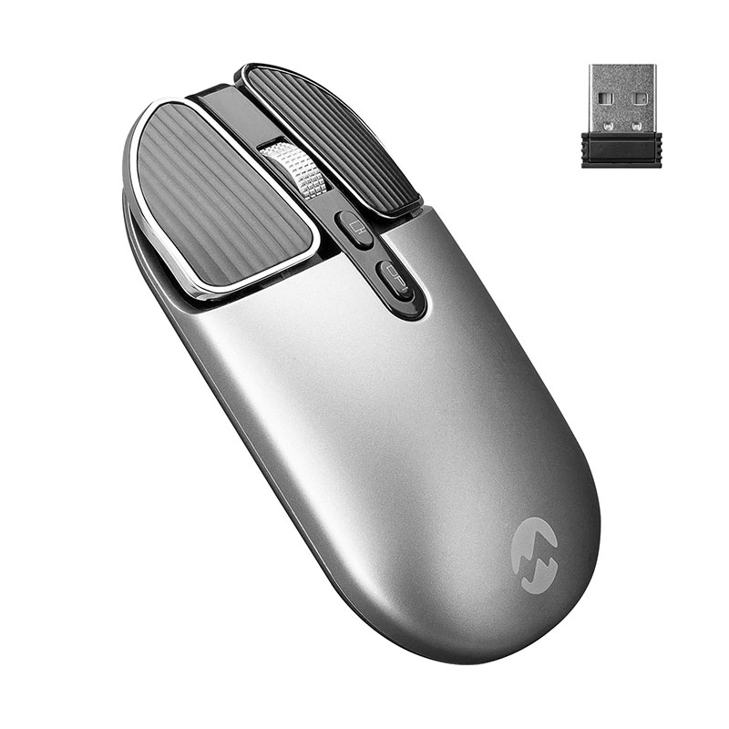 Everest SM-620 2in1 Bluetooth + 2,4 Ghz Şarjlı Beyaz Süper Sessiz Mobil TV PC Destekli Kablosuz Mouse - Gri resmi