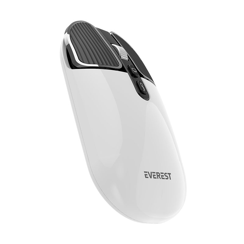 Everest SM-620 2in1 Bluetooth + 2,4 Ghz Şarjlı Beyaz Süper Sessiz Mobil TV PC Destekli Kablosuz Mouse - Beyaz resmi