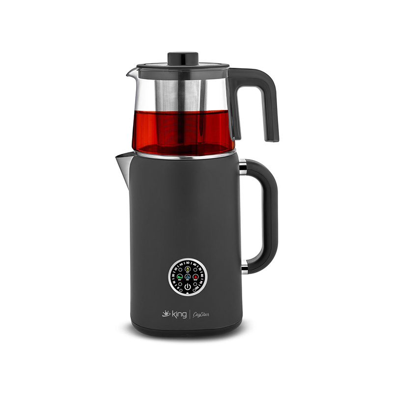 King KCM387 Çaystar Dijital Sıcaklık Ayarlı Çay Makinesi 1.7 lt  Siyah resmi