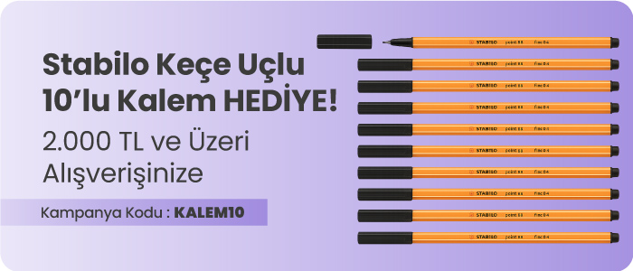 2.000 TL ve Üzeri Alışverişinize Stabilo Keçe Uçlu 10'lu Kalem Hediye!