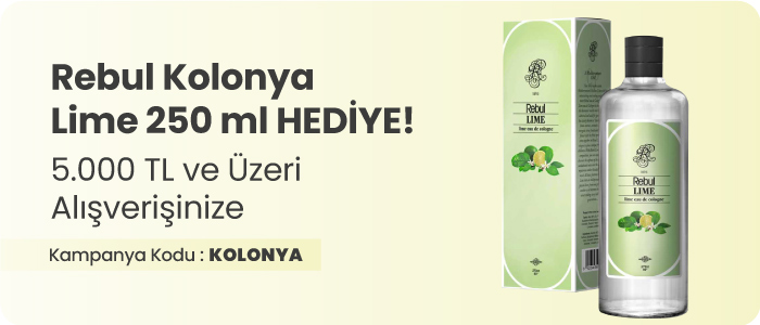 5.000 TL ve Üzeri Alışverişinize Rebul Kolonya Lime 250 ml Hediye!