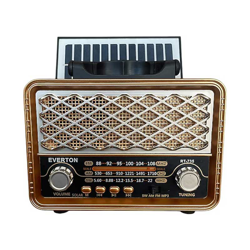 Everton Rt-735 Solar Enerjili Nostaljık Radyo Bluetooth Usb Fm Radyo resmi