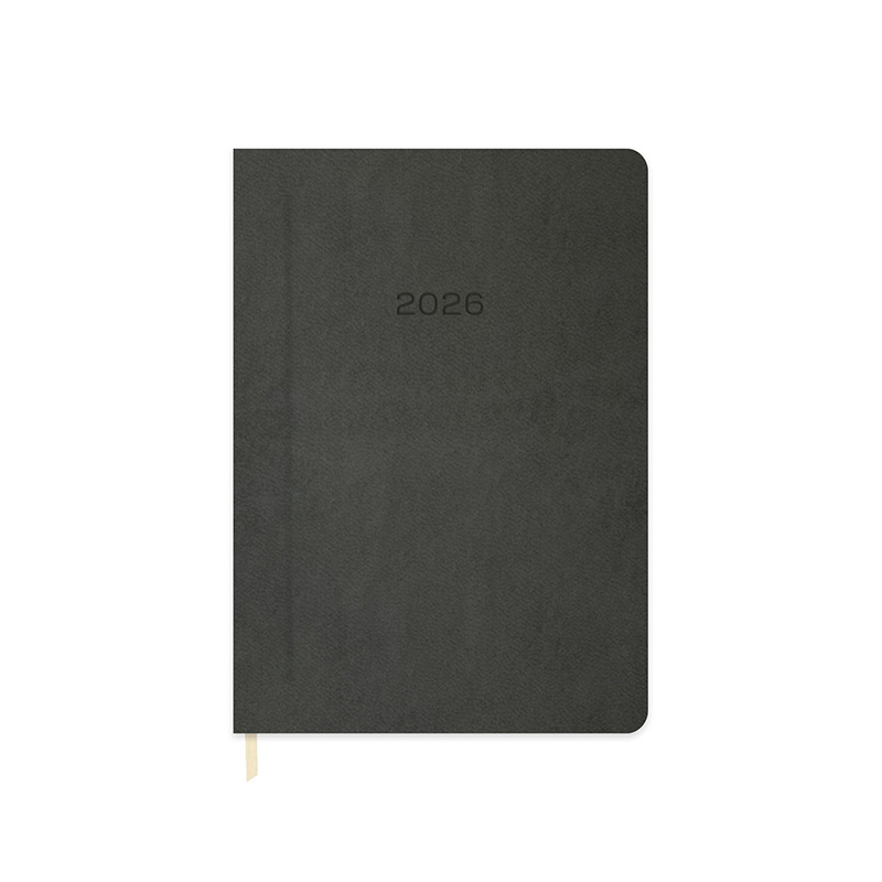 Keskin Color 2026 Günlük Termo Deri Ajanda 16 x 24 cm - Gri resmi