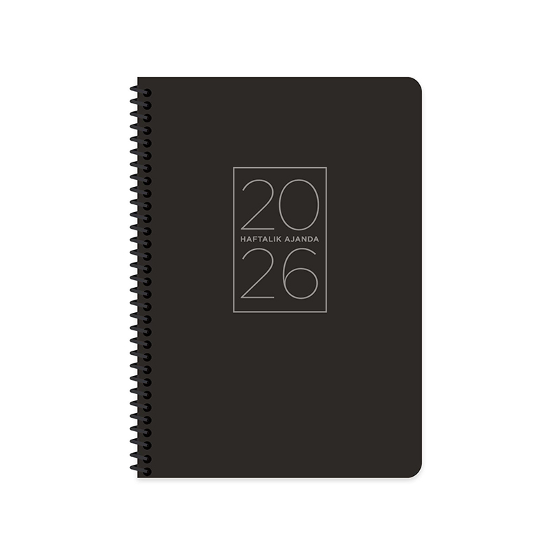 Keskin Color 2026 Spiralli Haftalık Ajanda 17 x 24 cm - Siyah resmi