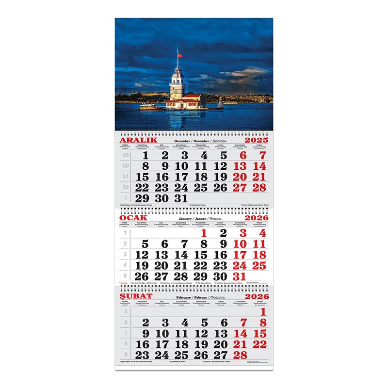 Keskin Color 2026 Spiralli 3 Aylık Jumbo Denizci Takvim İstanbul resmi