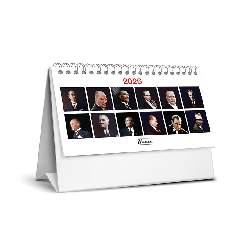 Keskin Color 2026 Karton Üçgen Masa Takvimi Atatürk MTK-820 resmi