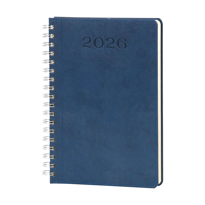 İşte Kırtasiye 2026 Bostancı Spiralli Günlük Ajanda 20 x 28 cm Lacivert resmi